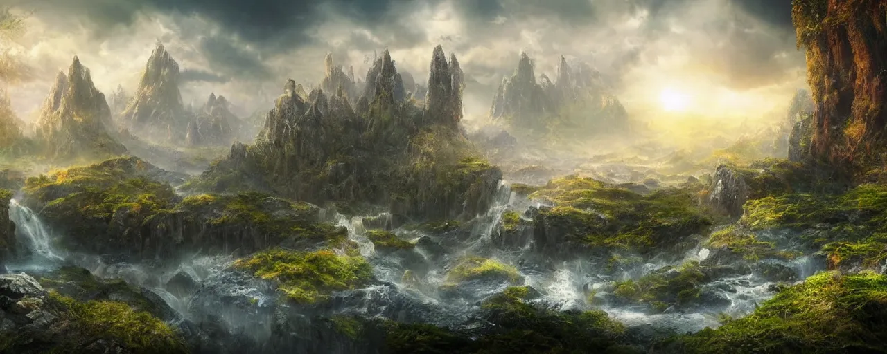 Prompt: A dream fantasy landscape, highly detailed, hyper realistic, 4k, cinematic