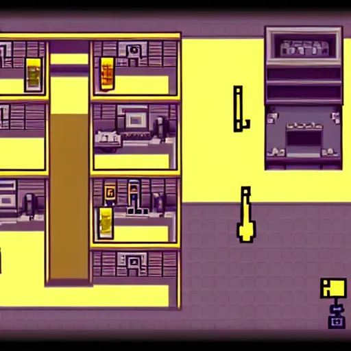 Prompt: rpg maker style bedroom, rpg game style, no characters, warm yellow lighting, omori, corpse party, to the moon, pokemon