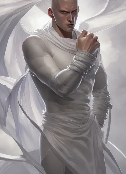 Prompt: ultra realistic illustration, handsome saitama. white cape, intricate, elegant, highly detailed, digital painting, artstation, concept art, smooth, sharp focus, illustration, art by artgerm and greg rutkowski and alphonse mucha and wlop