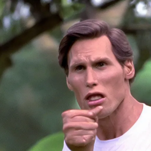 Image similar to Live Action Still of Jerma in Caddyshack, real life, hyperrealistic, ultra realistic, realistic, highly detailed, epic, HD quality, 8k resolution, body and headshot, film still