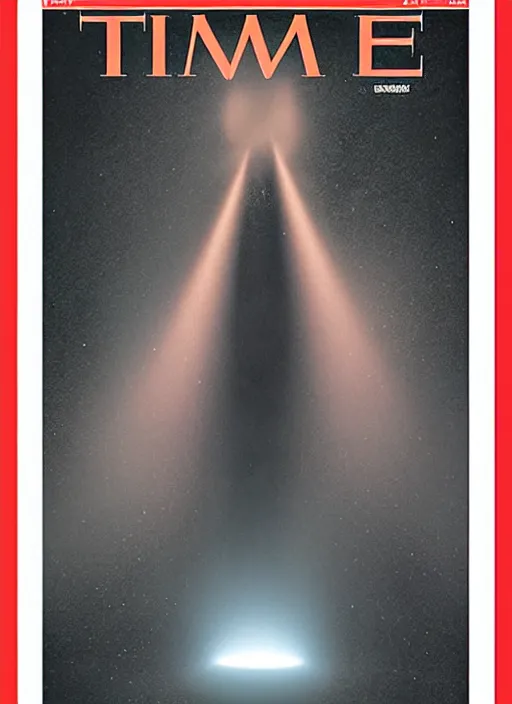 Prompt: TIME magazine cover, the coming AI singularity, volumetric light