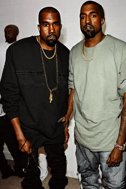 Image similar to kanye west hanging out with tupac shakur