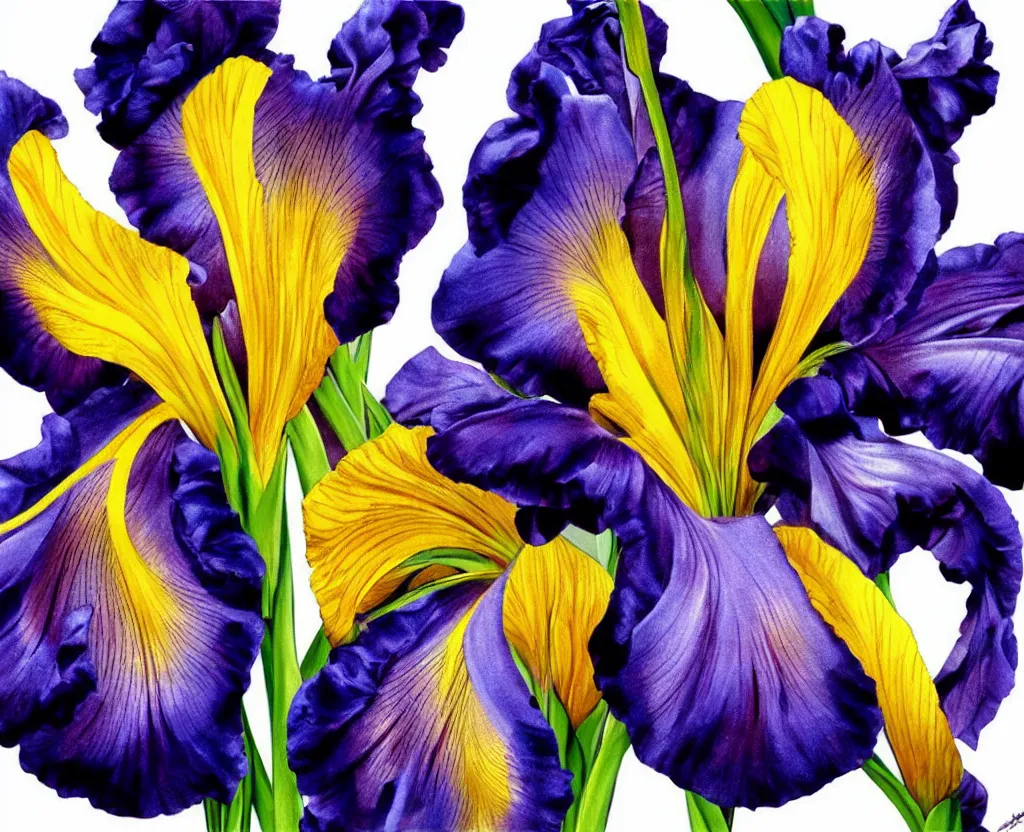 Image similar to beautiful matte airbrush of a glossy big iris on a white background, inspired by 8 0's airbrush illustrations, art by pater sato