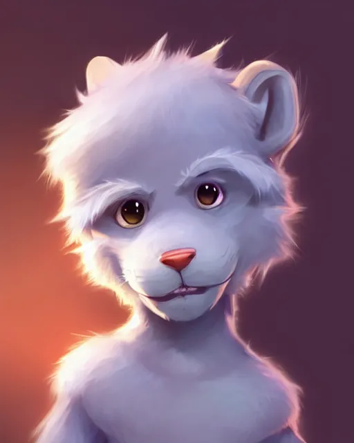 Image similar to character concept art of a cute young male anthropomorphic furry | | adorable, nuzzlesome, wigglesome, key visual, realistic shaded perfect face, fine details by stanley artgerm lau, wlop, rossdraws, james jean, andrei riabovitchev, marc simonetti, and sakimichan, trending on weasyl