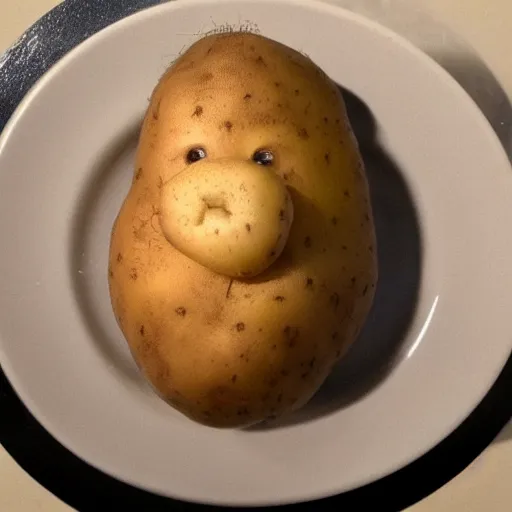 Prompt: a potato that looks like benjamin netanyahu