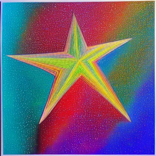 Prompt: Colored pencil art on paper, Star art abstraction, artstation, MasterPiece, Award-Winning, Caran d'Ache Luminance