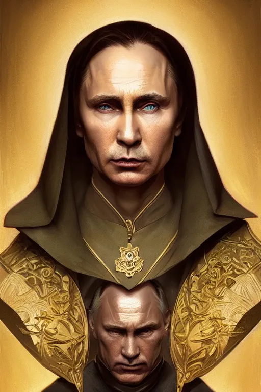 Image similar to vladimir putin as ja ja binx, realistic portrait, symmetrical, highly detailed, digital painting, artstation, concept art, smooth, sharp focus, illustration, cinematic lighting, art by artgerm and greg rutkowski and alphonse mucha