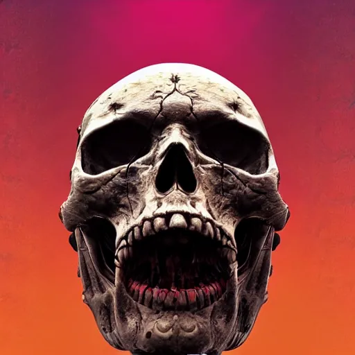 Image similar to portrait_of_a_melting_skull._intricate_abstract._intricate_artwork._by_Tooth_Wu_wlop_beeple_dan_mumford._octane_render_trending_on_artstat