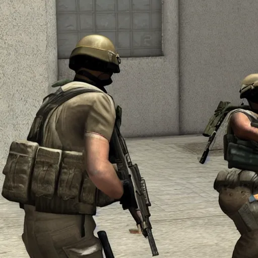 Prompt: IDF soldiers as characters in Counter Strike 1.6