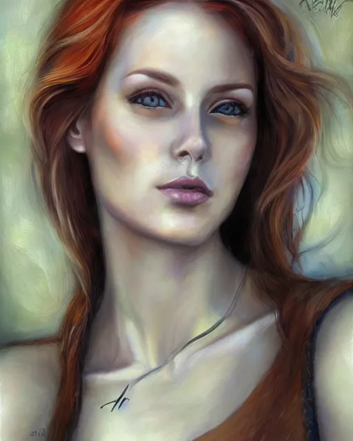 Prompt: a stunning portrait of triss merigold, digital art by dorina costras, close up portrait, highly detailed, artstationhq