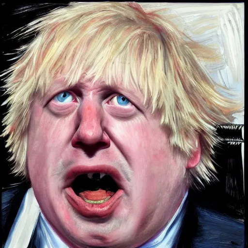 Image similar to boris johnson in the style of the scream