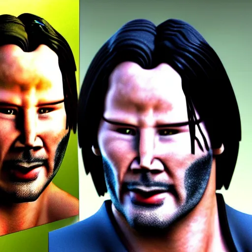 Image similar to keanu reeves shrek hybrid