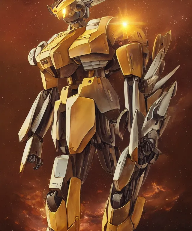 Prompt: gundam mecha portrait, subject centered in the frame, rule of thirds, golden ratio , scifi, intricate glowing mecha armor, elegant, glowing cylon eyes, highly detailed cybernetic body, ornate mecha armor, digital painting, artstation, concept art, smooth, sharp focus, illustration, art by Artgerm and moebius and Peter Mohrbacher