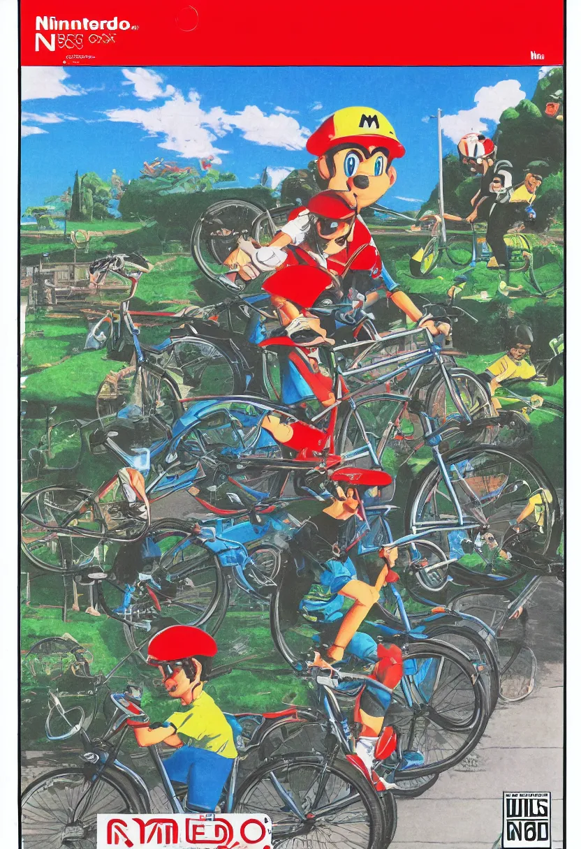 Image similar to Nintendo NES box art for a game about riding bicycles