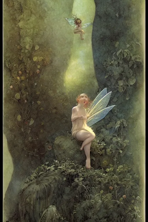 Image similar to a faerie, by jean - baptiste monge and maxfield parrish