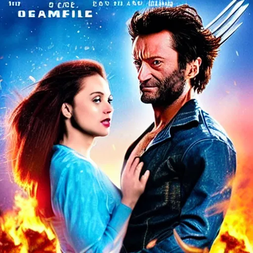 Prompt: movie poster for a rom - com starring wolverine