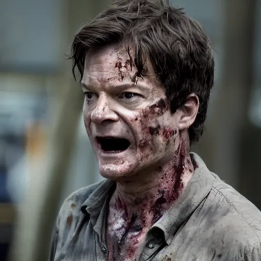 Prompt: Jason Bateman as a zombie in the walking dead