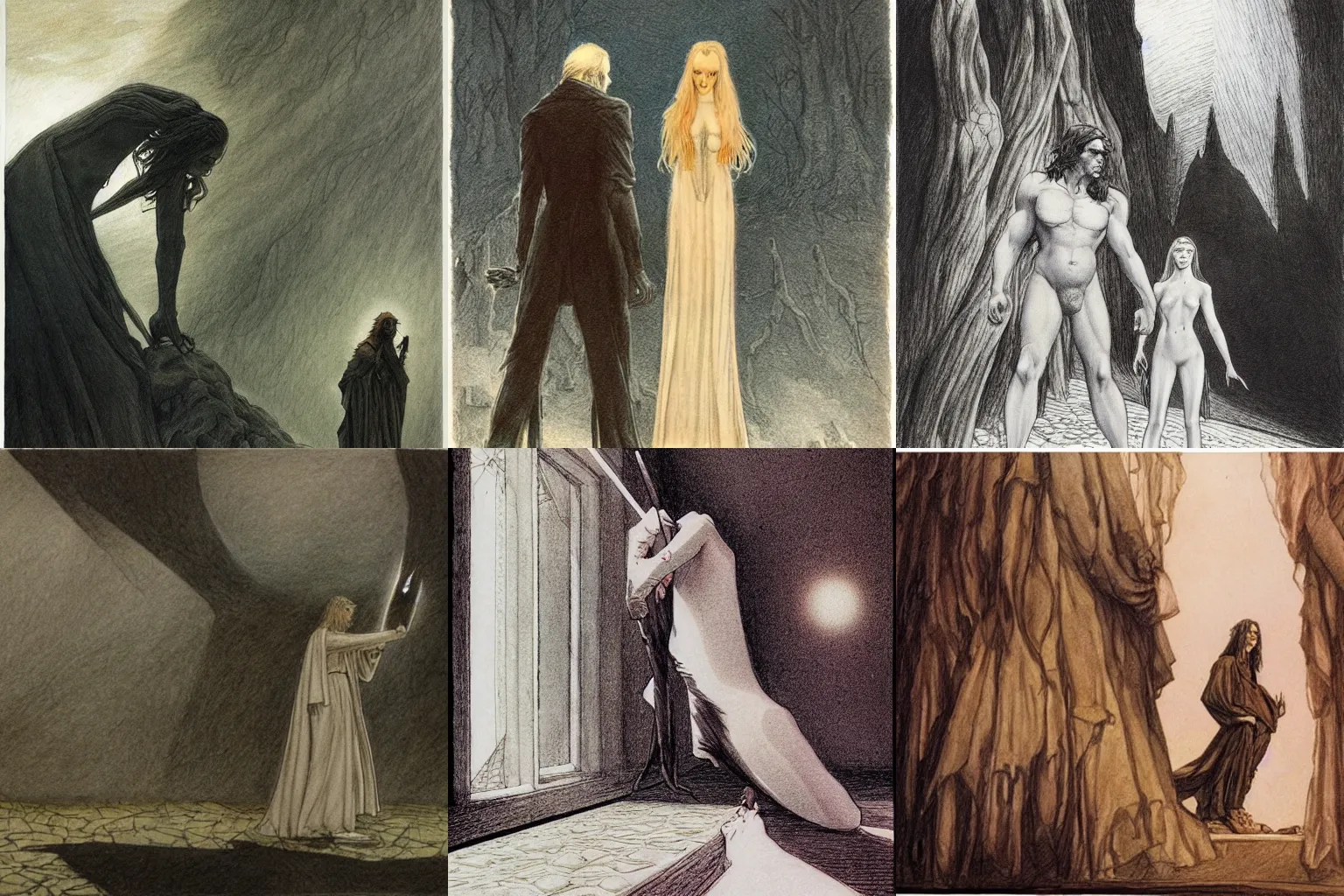 Prompt: the second coming of the beast is at hand! pencil drawing by caspar david friedrich and milo manara