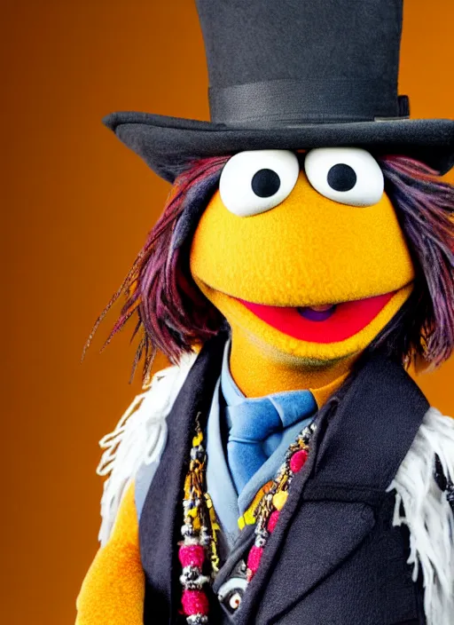 Image similar to studio portrait still of muppet johnny depp as a muppet muppet as a @ muppet, 8 k, studio lighting, key light,