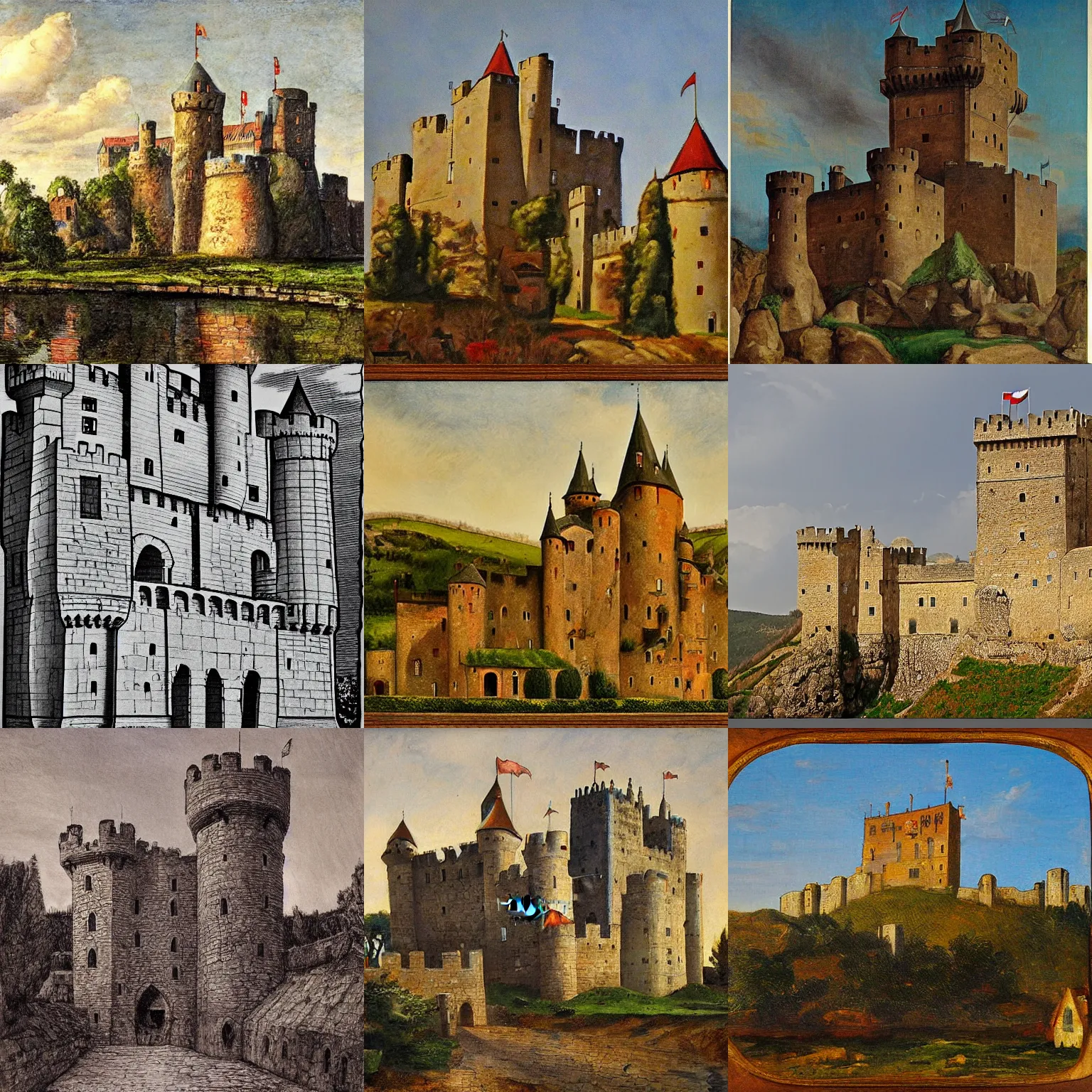 Prompt: medieval castle, by henryk gotlib