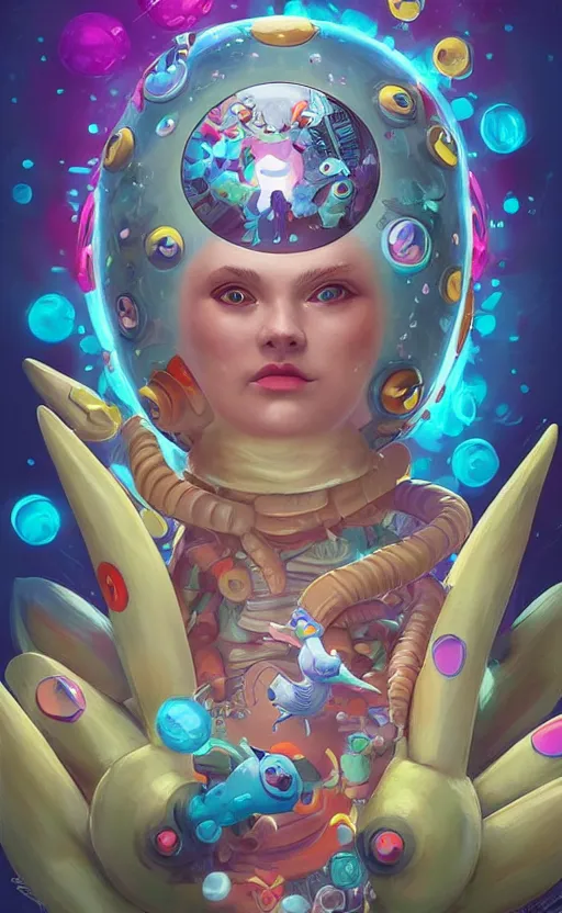 Image similar to lofi BioPunk Pokemon Togepi portrait Pixar style by Tristan Eaton_Stanley Artgerm and Tom Bagshaw,