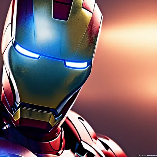 Prompt: iron man, 8 k uhd, unreal engine, reflected chrome, octane render in the artstyle of craig mallismo, unreal engine 5, highly detailed face, true anatomy!, extremely detailed!, fishnets, dystopian, details visible, octane render, photography