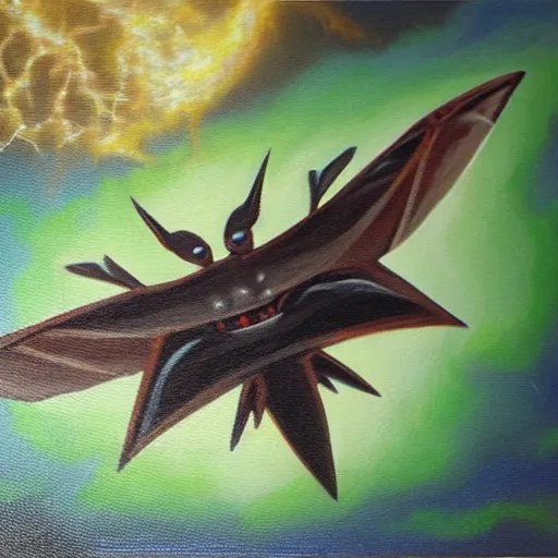 Image similar to Oil painting of the lightning bat