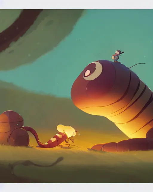 Image similar to a giant caterpillar taking a bath, cory loftis, james gilleard, atey ghailan, makoto shinkai, goro fujita, character art, rim light, exquisite lighting, clear focus, very coherent, plain background, soft painting