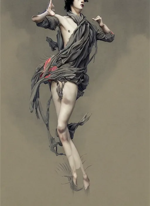 Image similar to cai xukun by james jean, manuel sanjulian, tom bagshaw