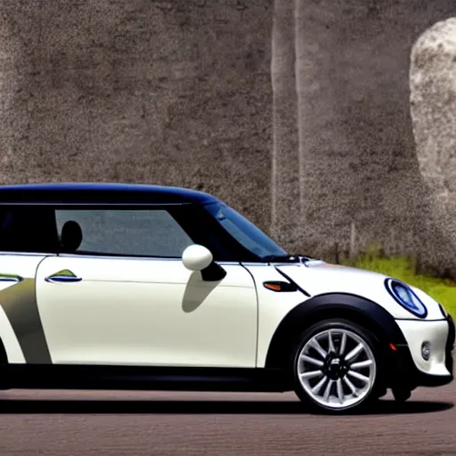 Prompt: mini cooper made by tesla