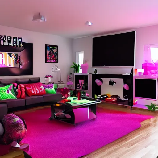 Image similar to Tiktokcore themed livingroom