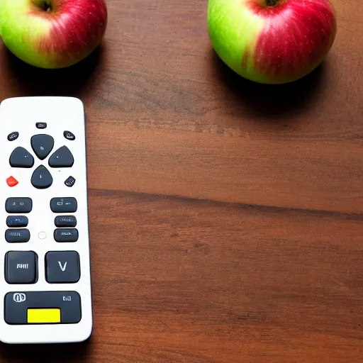 Image similar to tv remote in the shape of apple fruit