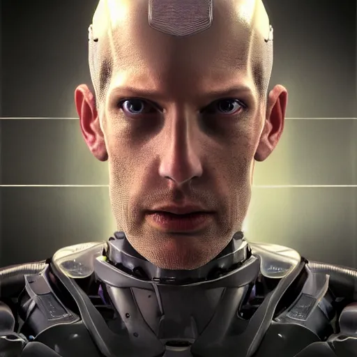 Prompt: hyperrealistic mixed media portrait of a Robot of Lex Friedman forward angle, stunning 3d render inspired art by P. Craig Russell and Barry Windsor-Smith + perfect facial symmetry + dim volumetric lighting, 8k octane beautifully detailed render, post-processing, extremely hyperdetailed, intricate futuristic mechanic parts, epic composition, grim yet sparkling atmosphere, cinematic lighting + masterpiece, trending on artstation