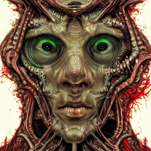 Image similar to justin sun became bloody ugly lovecraftian degenerate abomination, photo - realistic, color image, 4 k, highly detailed, bodyhorror, occult art, by giger, fractal structure