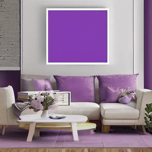 Prompt: black canvas corner painted lilac empty space