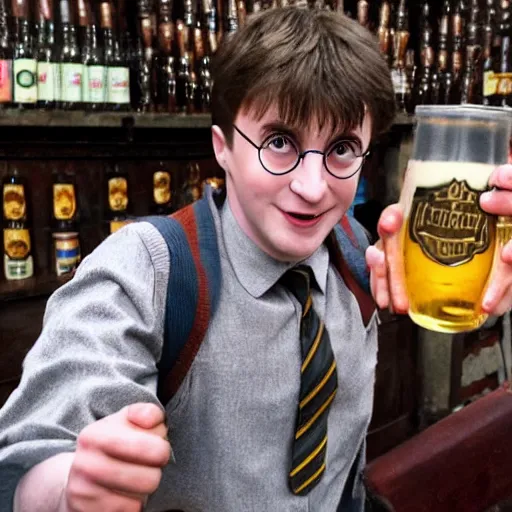 Prompt: harry potter on the beers