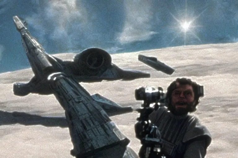 Image similar to screenshot from Stanley Kubrick film Star Wars