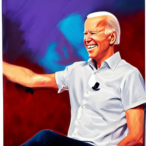 Image similar to joe biden, oil painting, digital painting, aphrodite, bathhouse