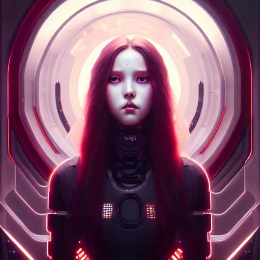 Image similar to portrait painting of a cyberpunk olivia hye from loona, ultra realistic, concept art, intricate details, eerie, highly detailed, photorealistic, octane render, 8 k, unreal engine. art by artgerm and greg rutkowski and magali villeneuve and alphonse mucha