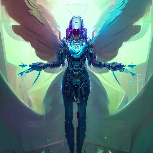 Image similar to a portrait of a beautiful cybernetic archangel, cyberpunk concept art by pete mohrbacher and wlop and artgerm and josan gonzales, digital art, highly detailed, intricate, sci-fi, sharp focus, Trending on Artstation HQ, deviantart, unreal engine 5, 4K UHD image