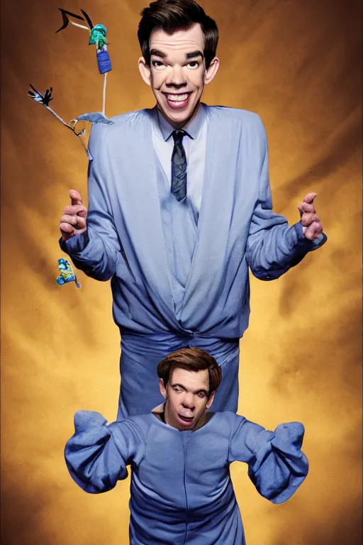 Image similar to john mulaney as the tooth fairy in smart car, ultra detailed fantasy, by andy park