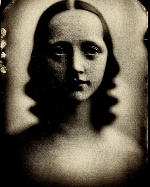 Image similar to [ [ [ [ tintype ] ] ] ] black and white dreamy young beautiful female artificial intelligence, metropolis, cinematic, rim light, bokeh, photo - realistic, elegant, high detail, 8 k, masterpiece, photo taken in 1 9 3 0