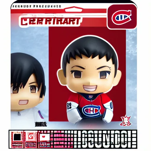 Image similar to high quality portrait flat matte painting of cute Nendoroid figurine of Carey Price Goaltender, in the style of nendoroid and manga NARUTO, number 31 on jersey, Carey Price Goaltender, An anime Nendoroid of Carey Price, goalie Carey Price!!!, number 31!!!!!, Montreal Habs Canadiens figurine, detailed product photo, flat anime style, thick painting, medium close-up