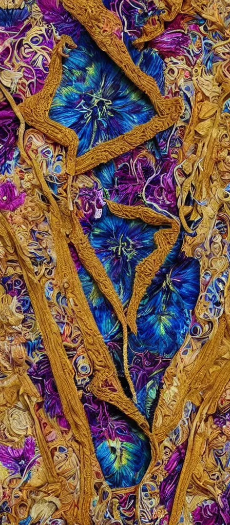 Prompt: stunning interpretation of hoodie made with petals, advertsiement, highly detailed and intricate, golden ratio, very colorful, hypermaximalist, ornate, luxury, elite, good vibes, oil painting, cinematic