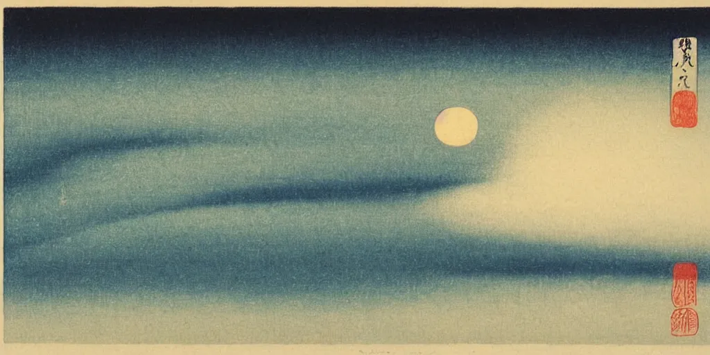 Image similar to night sky by ohara koson, 1 9 1 0