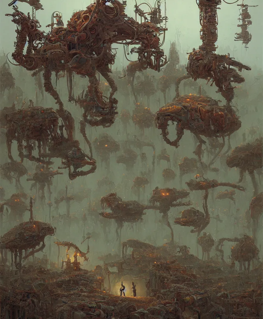 Prompt: many bones, illustrated by Simon Stålenhag and Gaston Bussiere, intricate, ultra detailed, photorealistic, trending on artstation