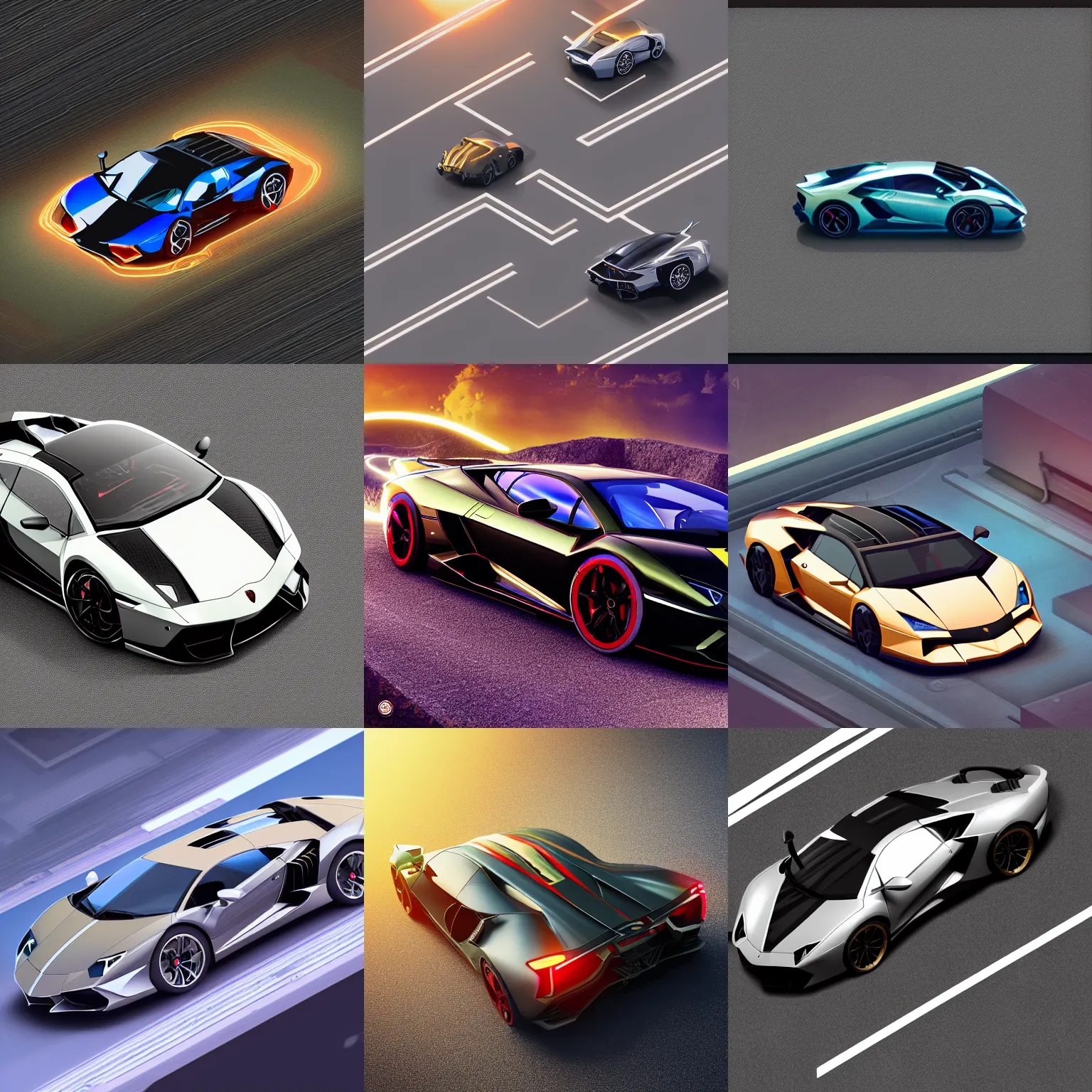 Prompt: isometric webdesign icon for paradise lamborghini hyper car, intricate, epic lighting, cinematic composition, hyper realistic, 8k resolution, unreal engine 5, by Artgerm, tooth wu, dan mumford, beeple, wlop, rossdraws, James Jean, Andrei Riabovitchev, Marc Simonetti, yoshitaka Amano, Artstation