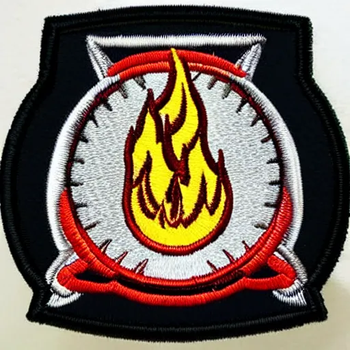 Image similar to fire station flame embroidered patch retro design