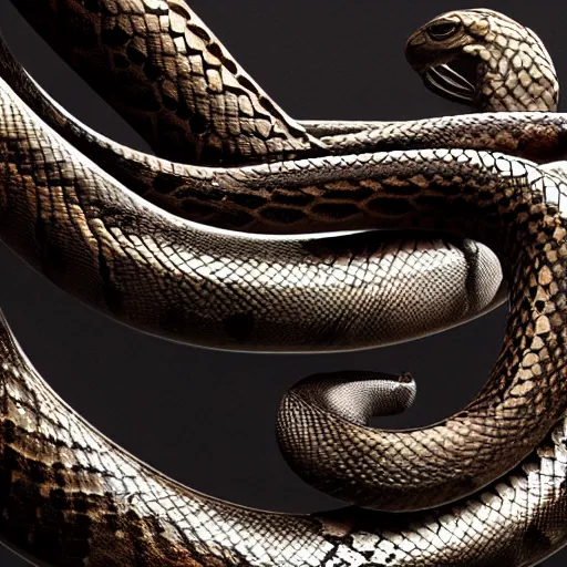 Image similar to a snake biting itself in the center of a futuristic cibernetic card, unreal engine style, intricate details in the frames, 4k, high quality render.