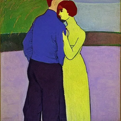 Prompt: man and woman by cuno amiet